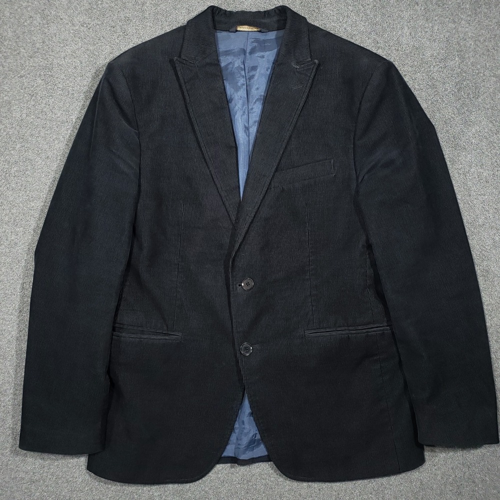 Banana‎ Republic Corduroy Blazer Mens40S Black Tailored Fit Sport Coat Cotton